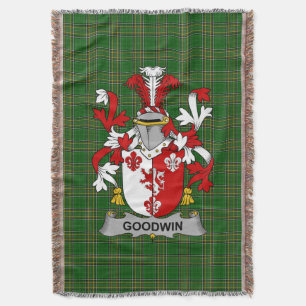  Irish Goodwin Coat of Arms Family Crest Ireland Throw Blanket
