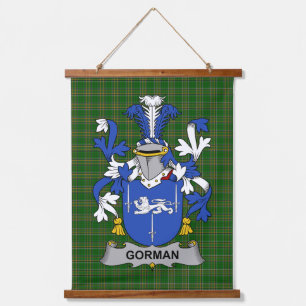 Irish Gorman or McGorman Coat of Arms Family Crest Hanging Tapestry
