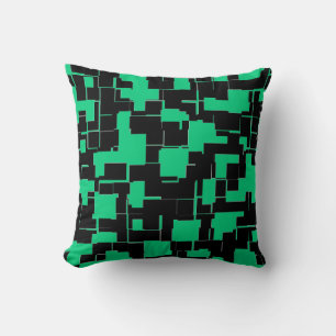 Irish Green and Black Trendy Modern Cushion