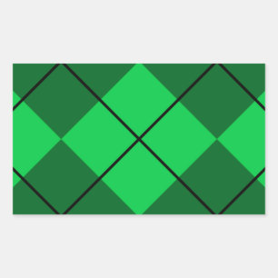 Irish Green Argyle Rectangular Sticker