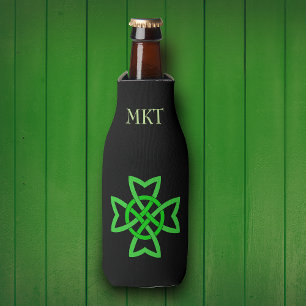 Irish Green Celtic Knot Bottle Cooler
