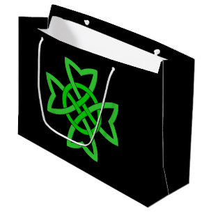 Irish Green Celtic Knot Large Gift Bag
