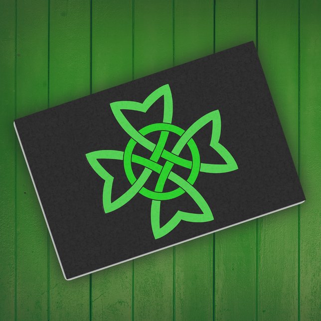 Irish Green Celtic Knot Tissue Paper (Irish Celtic knot in vibrant green on black on sheets of tissue paper.)