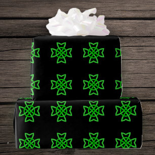 Irish Green Celtic Knot Wrapping Paper