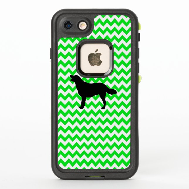 Irish Green Chevron with Golden Silhouette LifeProof iPhone Case (Back)