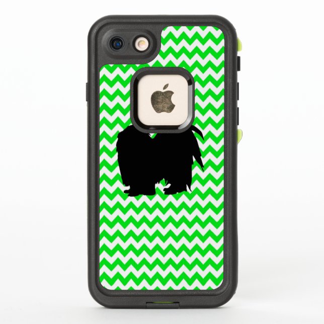 Irish Green Chevron with Shih Tzu LifeProof iPhone Case (Back)