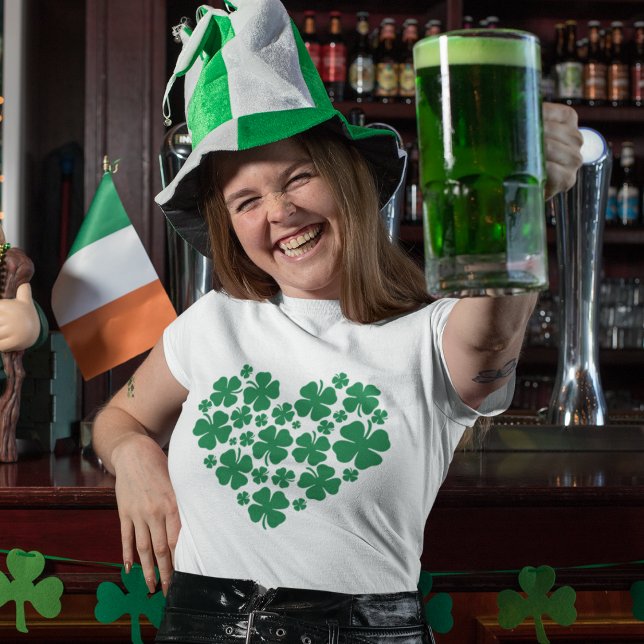 Irish Green Clover Heart St. Patrick's Day  T-Shirt (Creator Uploaded)
