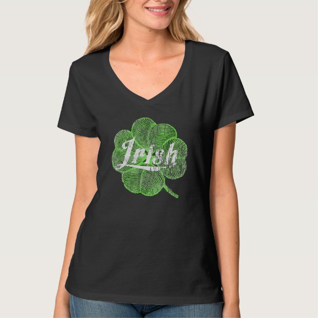 Irish Green Clover St. Patrick's Day Ireland T-Shirt (Front)