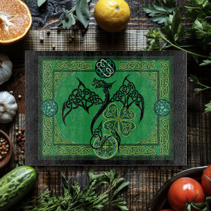 Irish Green Dragon Celtic Cutting Board