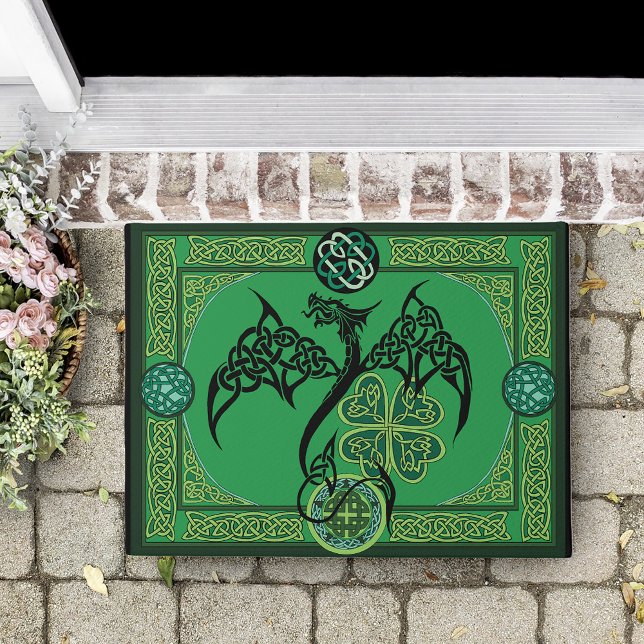 Irish Green Dragon Celtic Doormat (Creator Uploaded)