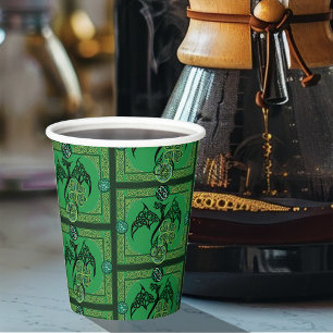 Irish Green Dragon Celtic Paper Cups