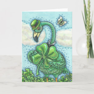 Irish Green Flamingo ST. PATRICK'S DAY CARD Verse