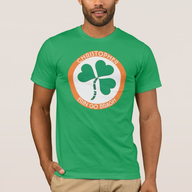 Irish Green Heart Erin Go Bragh Ireland Forever T-Shirt (Front)