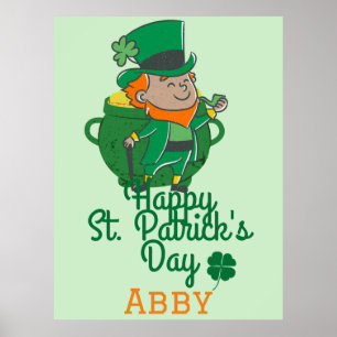Irish green lucky Shamrock St. Patrick's Day Poster
