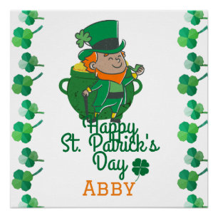 Irish green lucky Shamrock St. Patrick's Day Poster