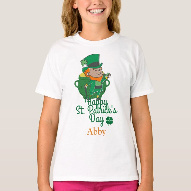Irish green lucky Shamrock  St. Patrick's Day T-Shirt (Front)