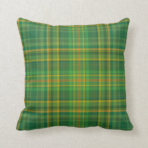 Irish Green Plaid (Tartan) Custom Cushion