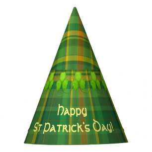 Irish Green Plaid (Tartan) Custom Party Hat