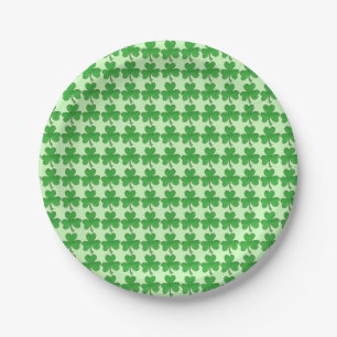Irish Green Shamrock Clover St. Patrick's Day Paper Plate