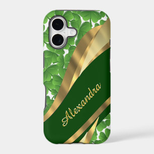 Irish green shamrock pattern personalised