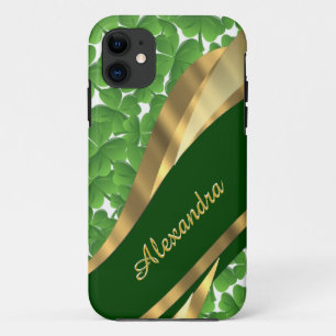 Irish green shamrock pattern personalised Case-Mate iPhone case
