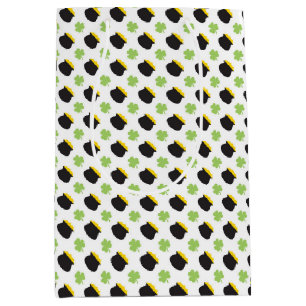 IRISH GREEN SHAMROCKS MEDIUM GIFT BAG