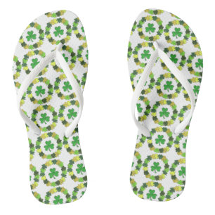 Irish Green Shamrocks St. Patrick's Day Wreath Jandals