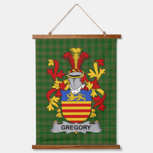 Irish Gregory Coat of Arms Family Crest Hanging Tapestry