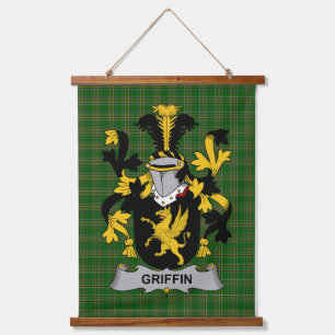 Irish Griffin or O_Griffy Coat of Arms Family Cres Hanging Tapestry