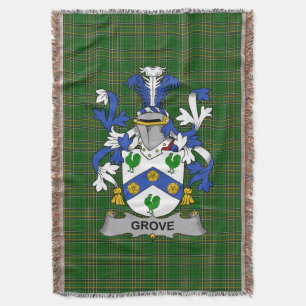 Irish Grove Coat of Arms Family Crest Ireland Throw Blanket