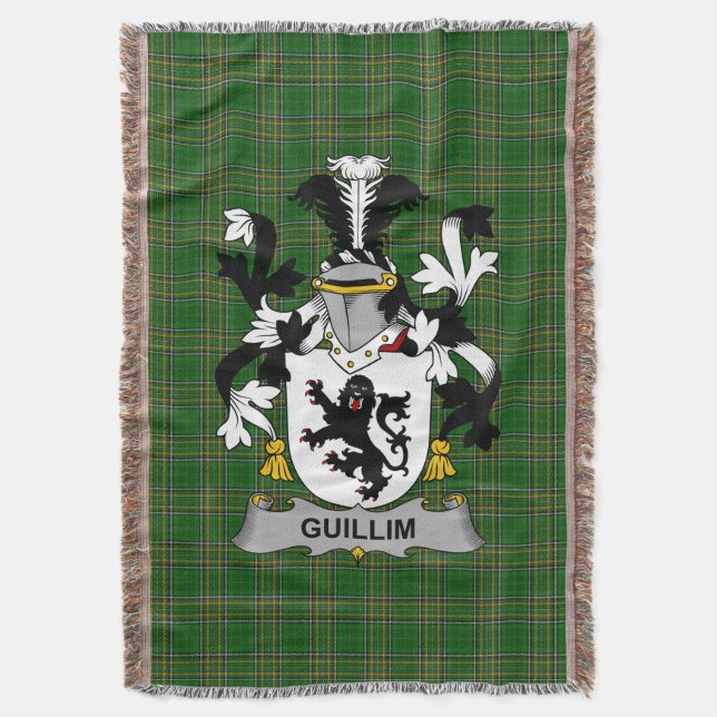  Irish Guillim Coat of Arms Family Crest Ireland Throw Blanket (Front Vertical)