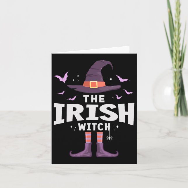 Irish Halloween Witch Matching Costume  Card (Front)