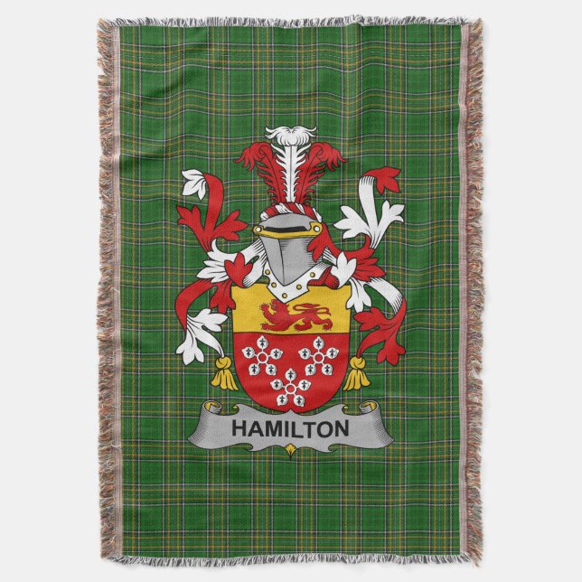  Irish Hamilton Coat of Arms Family Crest Ireland Throw Blanket (Front Vertical)