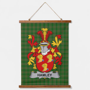 Irish Hamley Coat of Arms Family Crest Hanging Tapestry