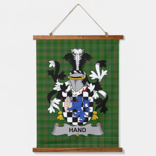 Irish Hand or McClave Coat of Arms Family Crest Hanging Tapestry