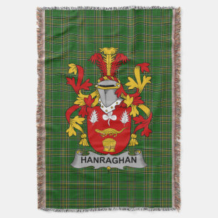 Irish Hanraghan or O_Hanraghan Coat of Arms Famil Throw Blanket