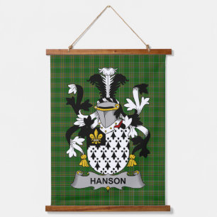 Irish Hanson or O_Hanson Coat of Arms Family Crest Hanging Tapestry