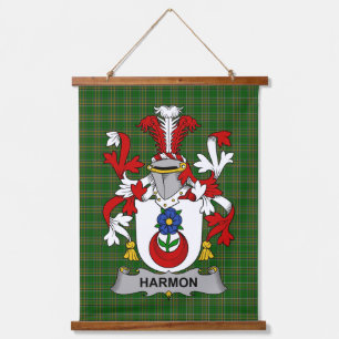 Irish Harmon Coat of Arms Family Crest Hanging Tapestry