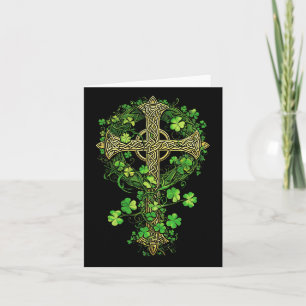 Irish Harp Celtic Cross Knot Clover St Shamrock  Card