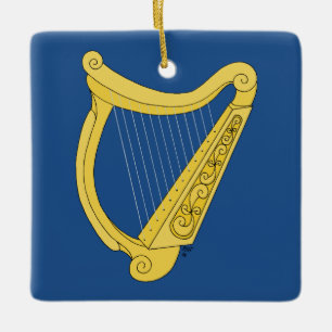 Irish Harp Ceramic Tree Decoration
