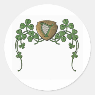 Irish Harp Classic Round Sticker