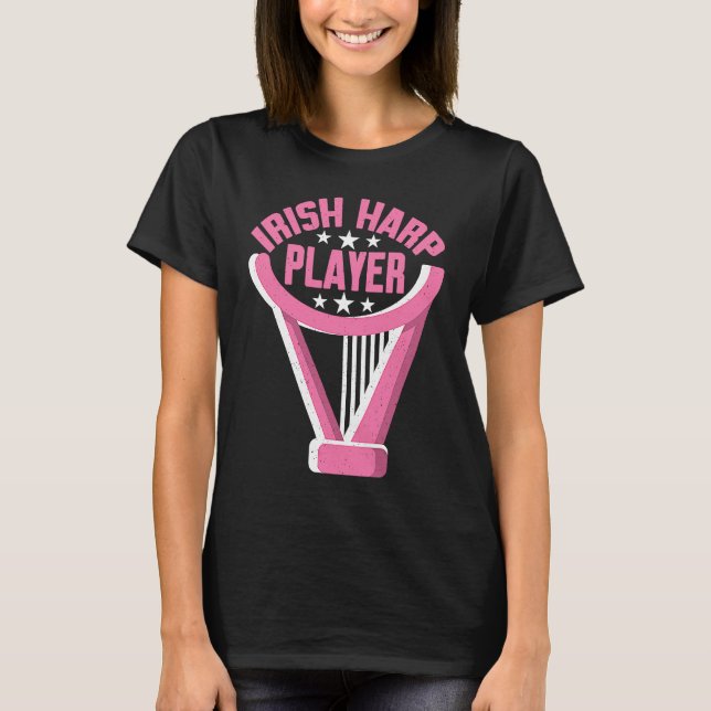 Irish Harp Player Harp T-Shirt (Front)