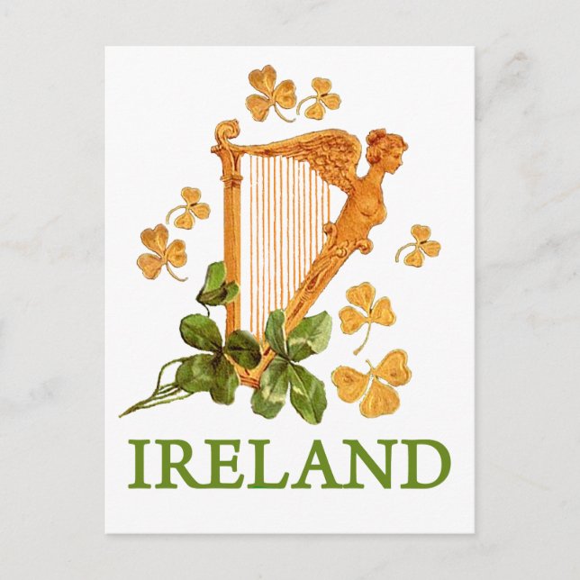 IRISH HARP POSTCARD (Front)