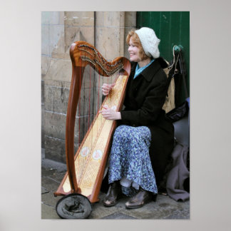 Irish Harpist Poster