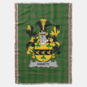 Irish Harty or O_Haherty Coat of Arms Family Cres Throw Blanket