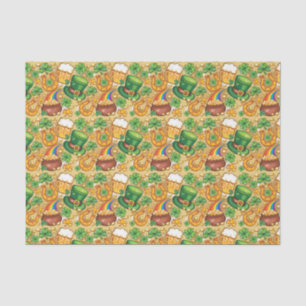 Irish Hat And Coins Tissue Paper