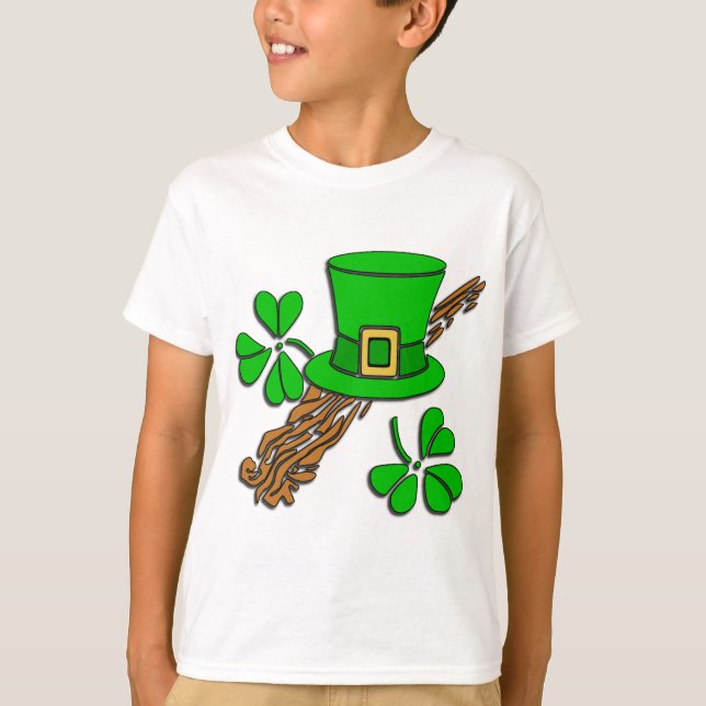 Irish Hat and Shamrocks T-Shirt (Front)