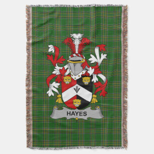 Irish Hayes Coat of Arms Family Crest Ireland Throw Blanket