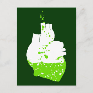 irish heart of green beer postcard