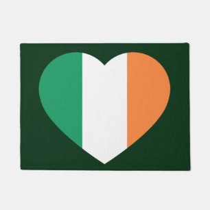 Irish Heartflag on dark green dmcn Doormat